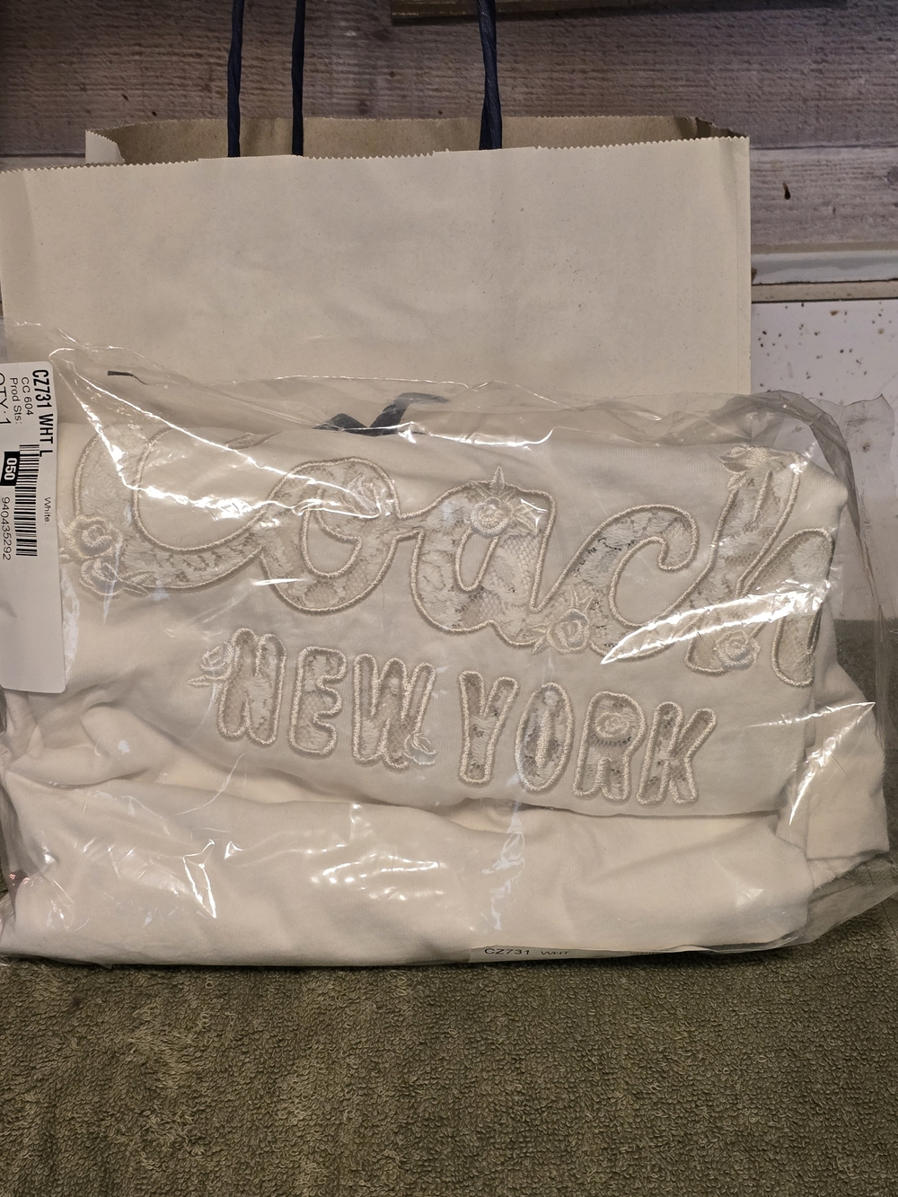 Coach White Laced White T-shirt